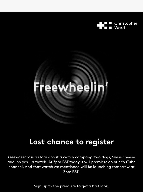 Last call for our Freewheelin’ premiere at 7pm BST