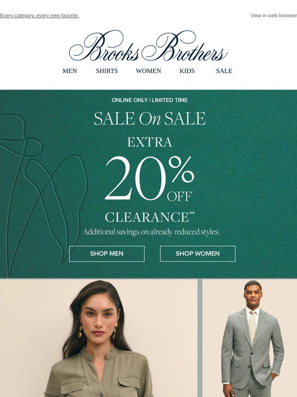 Brooks Brothers: Starts NOW: Extra 20% off sale! | Milled