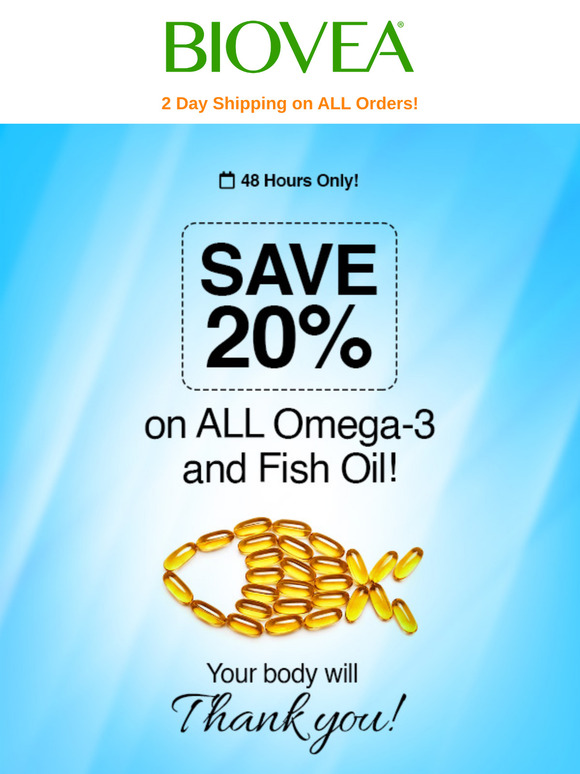 Reel in 20% Off Fish Oil & Omegas! 🐟