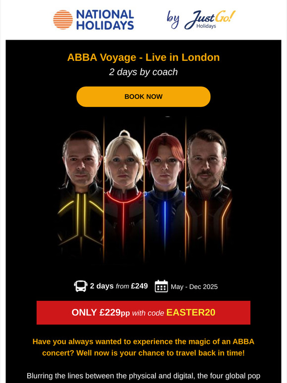 SAVE £20pp | ABBA Voyage Live in London