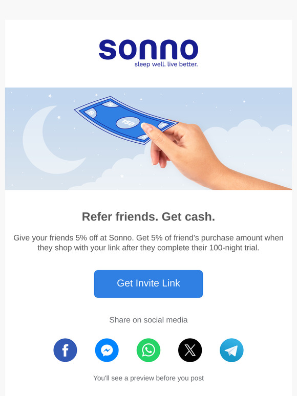 —, want 5% of friend’s purchase amount?