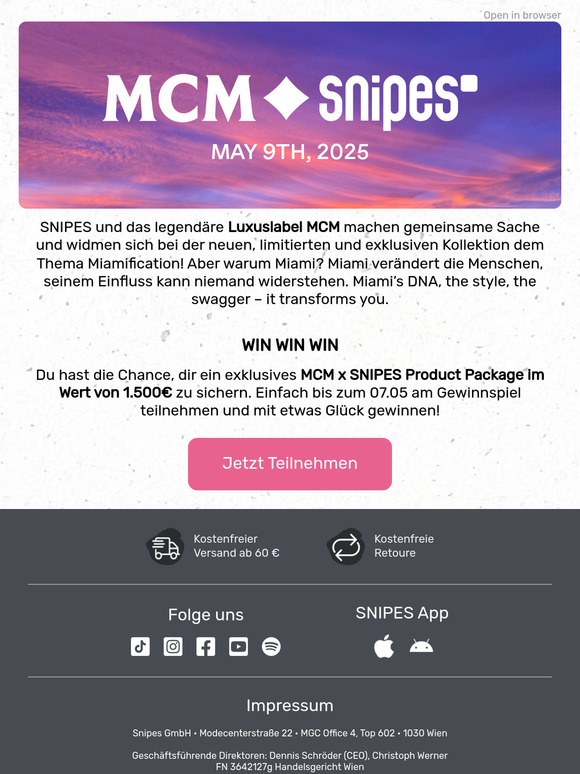 MCM x SNIPES – Make it Miami 🦩
