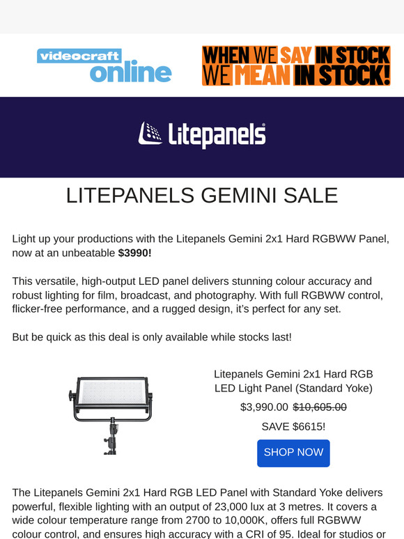 Unbeatable Litepanels Gemini Deal!