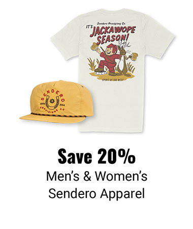 Save 20% Men's and Women's Sendero Apparel