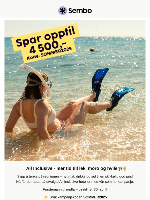 ☀️ Spar opptil 4 500,- på All Inclusive-ferien!