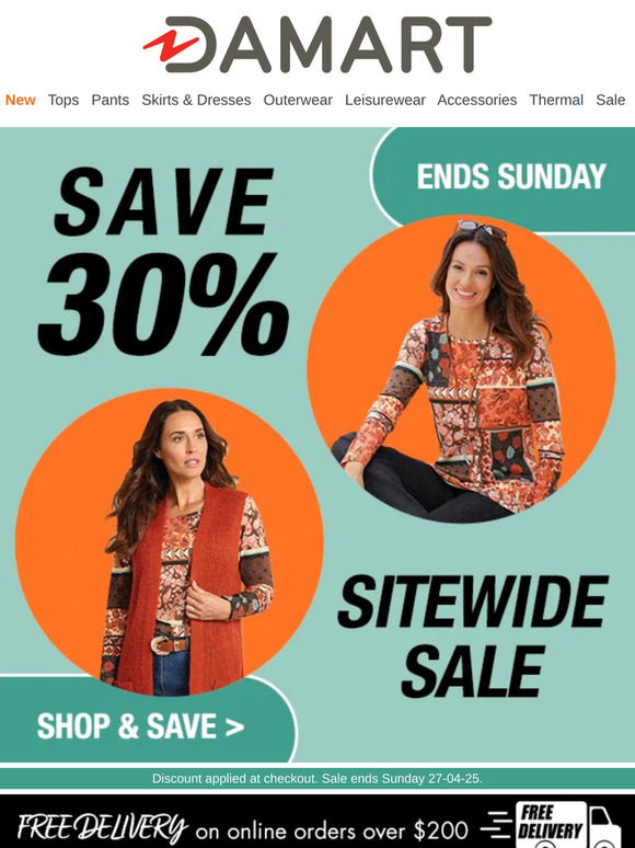 SAVE 30% | Sitewide Long Weekend Sale!