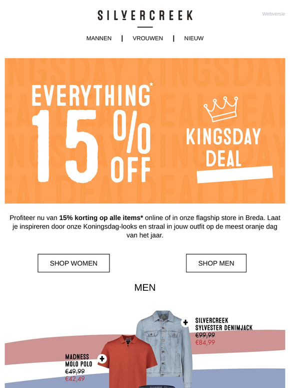 15% off everything* | Kingsday deal 🧡