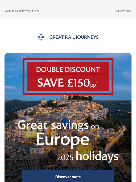 Double Discount on Europe 2025 Holidays