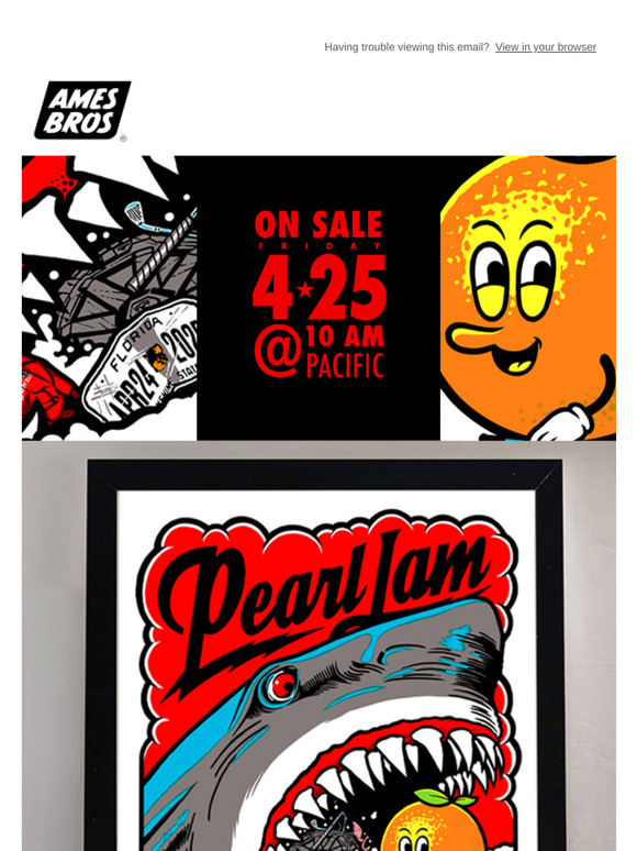 PEARL JAM Hollywood FL Posters - on sale tomorrow!