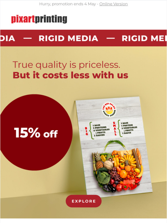 15% off rigid media: save now!