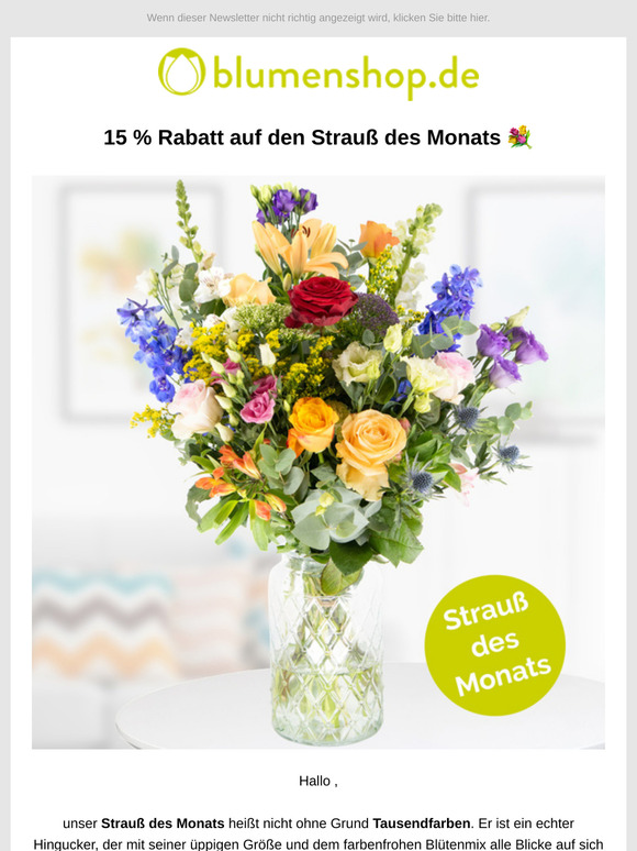 15 % Rabatt auf den Strauß des Monats, ! 💐