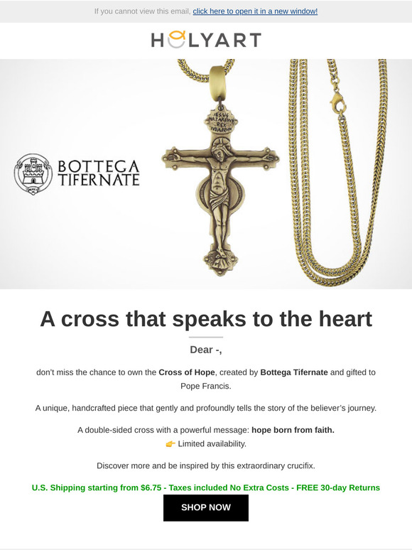 Dear —, Cross of Hope: a gift to treasure