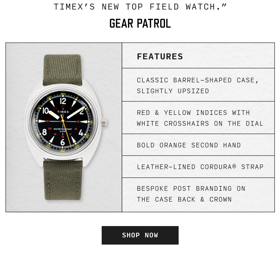 Timex x Bespoke Post Field Watch