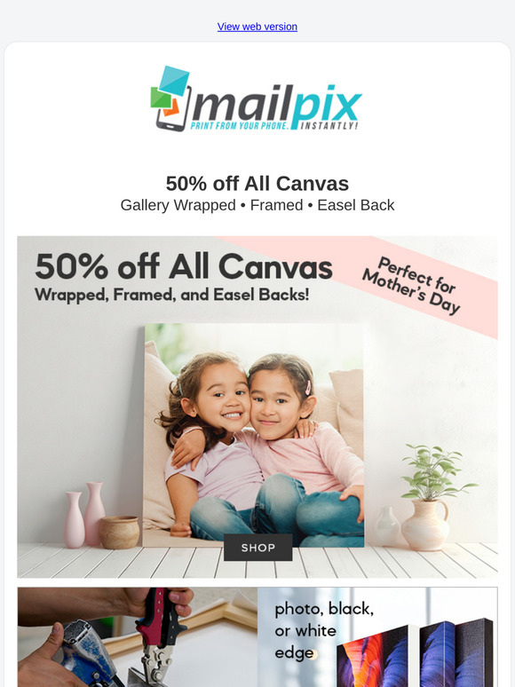 🖼️ 50% off all photo canvases