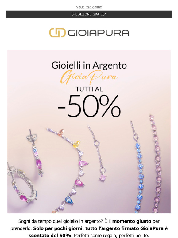 -50% su TUTTO l’argento GioiaPura