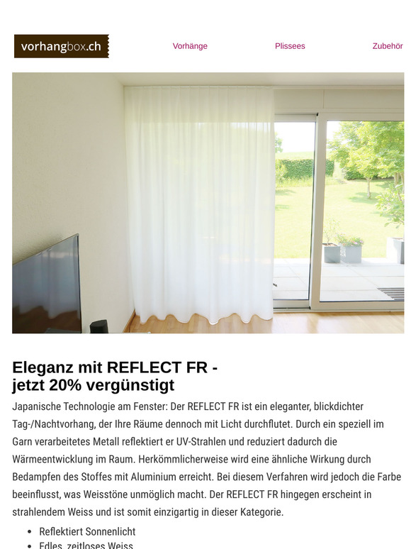 Eleganz mit REFLECT FR -  jetzt 20% vergünstigt