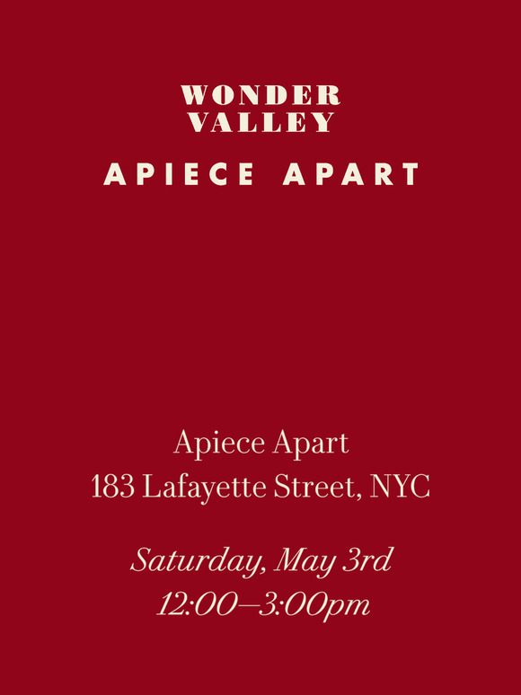 🫒 Apiece Apart Event 🫒