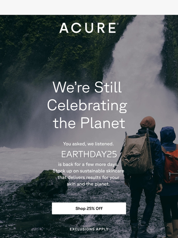 It’s Back—EARTHDAY25 Extended for Earth Month