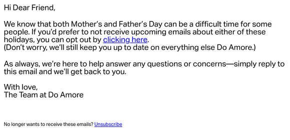 Mother’s & Father’s Day Opt-Out ❤️