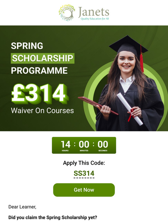 Attention Required Learner, Please Confirm Your Spring Scholarship.