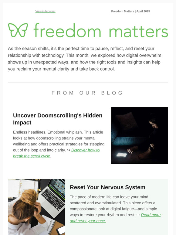 Freedom Matters | April Reset + Guest Passes! 🎁