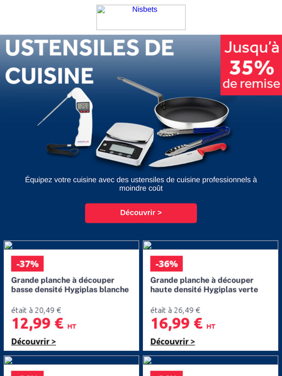 Promo spéciale ustensiles de cuisine : profitez de - 35 % aujourd'hui !