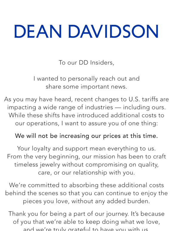 A Message from Dean
