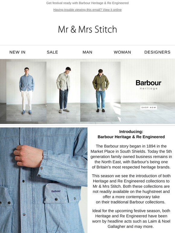New - Barbour Heritage & Re Enginered