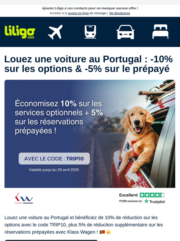Vol réservé ? Et votre voiture ? Jusqu'à -15% pour le Portugal 🇵🇹