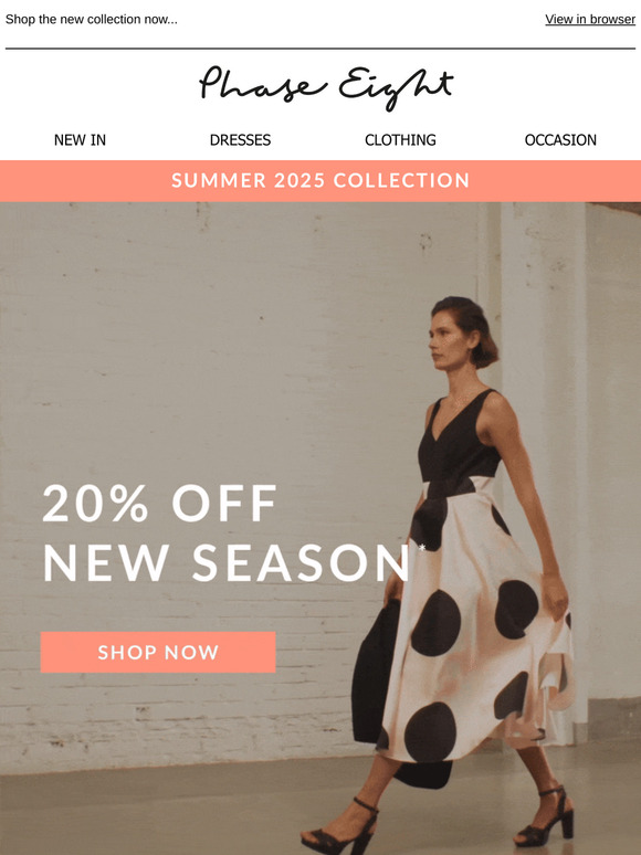 —, 20% off NEW SEASON is here!