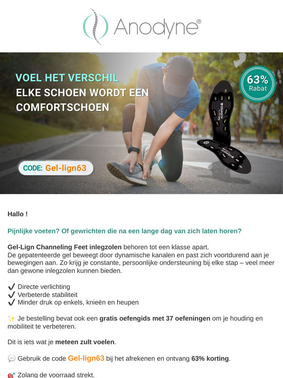 63% korting op Gel-Lign inlegzolen
