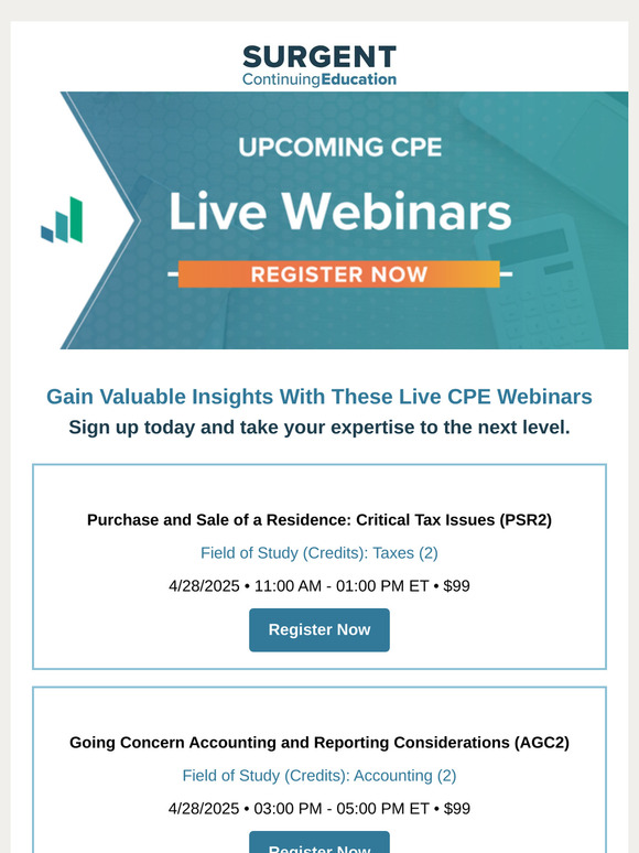 Reserve Your Spot: Live CPE Webinars You Need to See