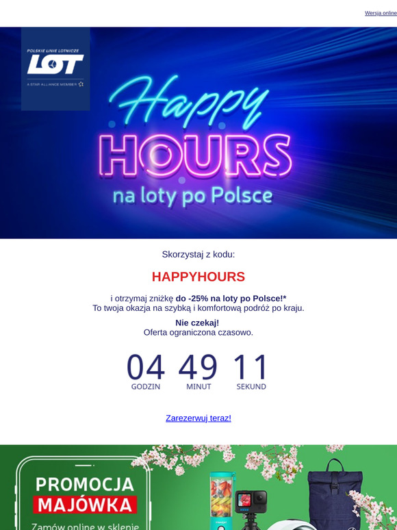🎉 HAPPY HOURS tylko do 18:00