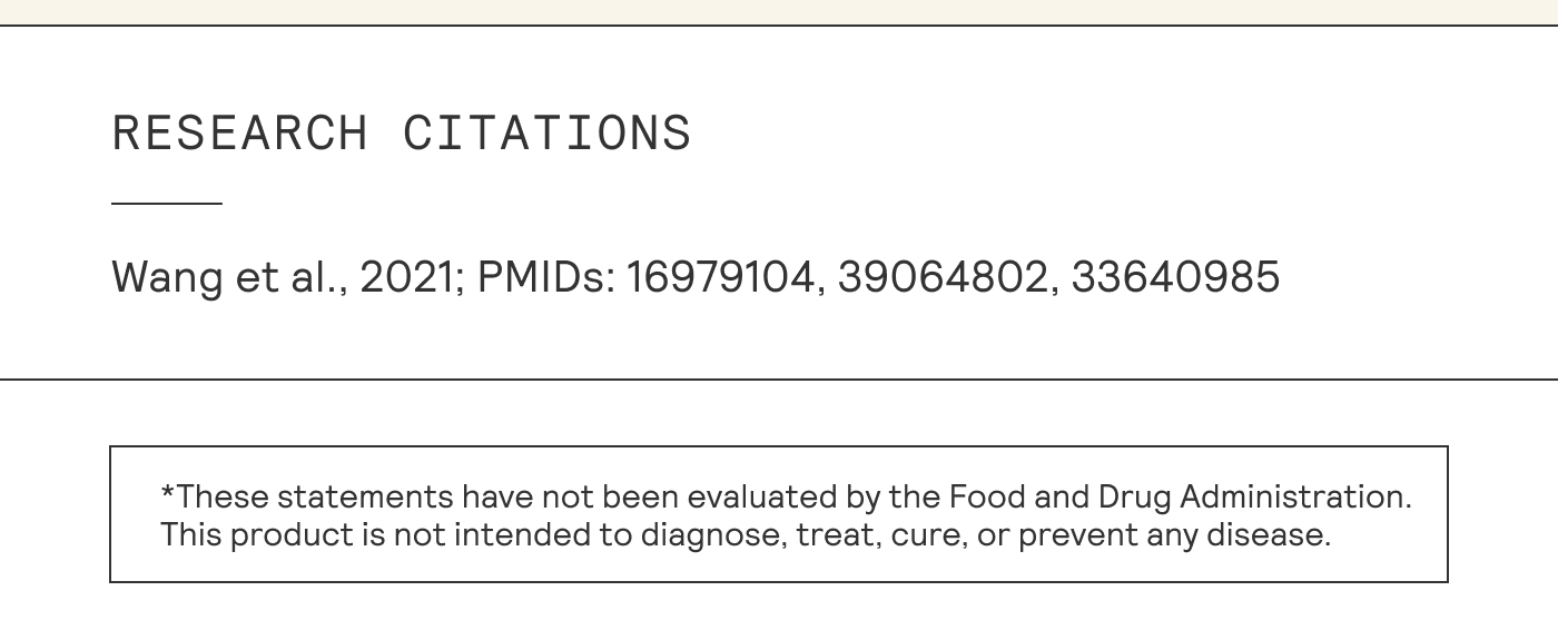 RESEARCH CITATIONS | Wang et al., 2021; PMIDs: 16979104, 39064802, 33640985 | This product is not intended to diagnose, treat, cure, or prevent any disease. 