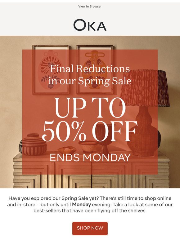 Spring Sale: Final Reductions