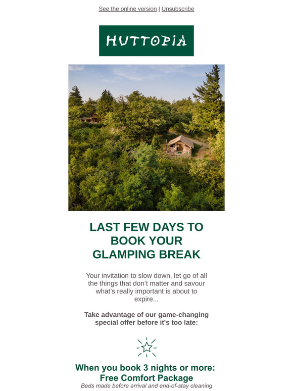 LAST FEW DAYS: Free Comfort Package + up to 20% off a Village holiday!