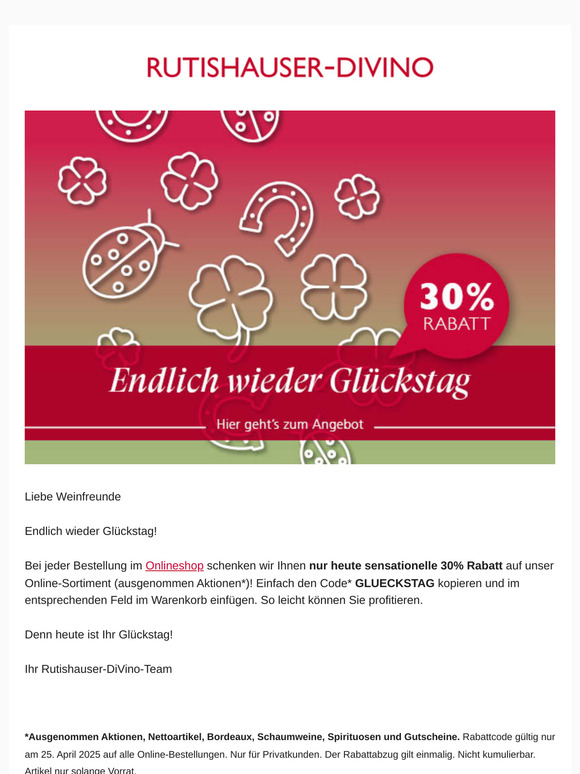 Sensation! -30% auf alles!
