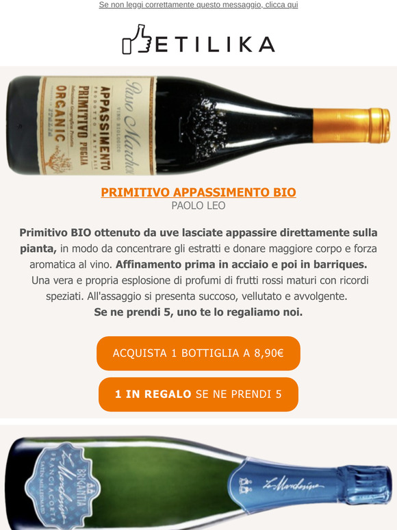 Primitivo Appassimento BIO, Franciacorta Satèn Brigantia, Sauvignon Tunella