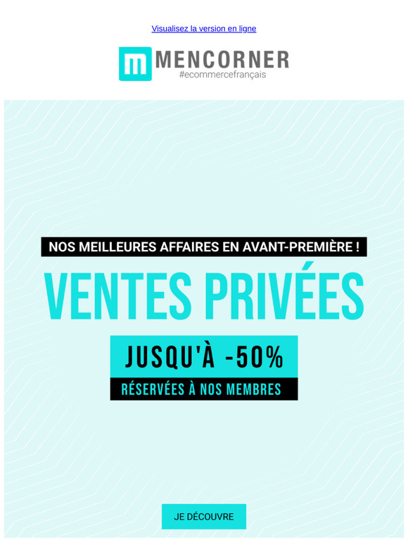 Les Ventes Privées sont là : Jusqu'à -50% !