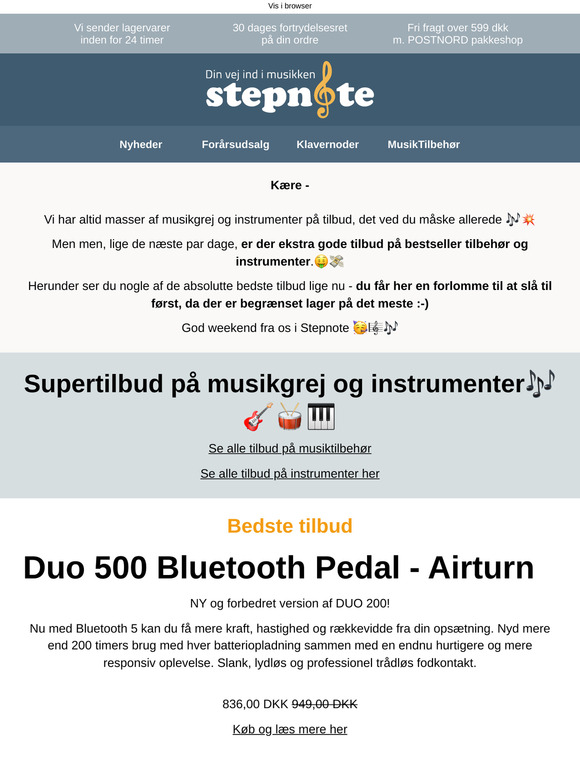 Supertilbud på musikgrej og instrumenter