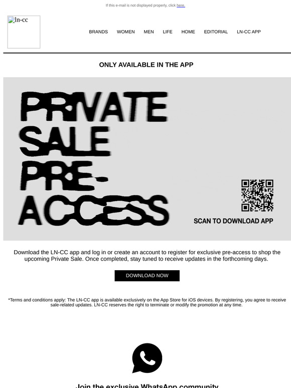 App Only: Private Sale Pre-Access