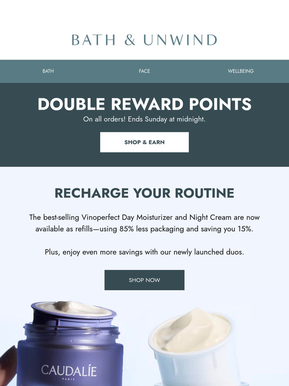 DOUBLE Reward Points + New Caudalie Launches
