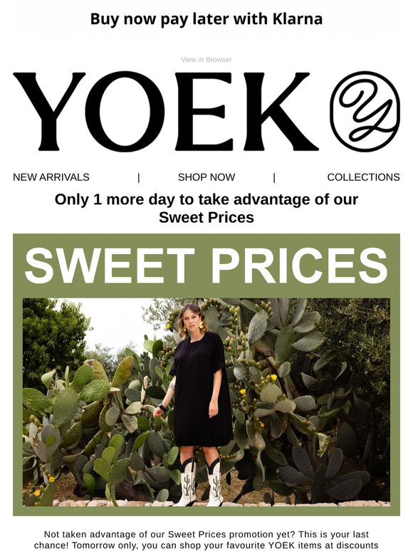 ⏰ Last chance! Tomorrow ends our Sweet Prices promotion
