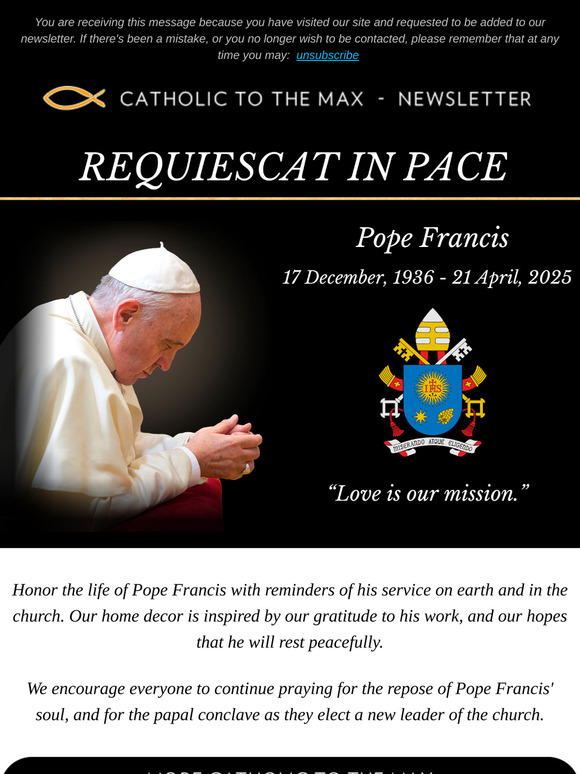 Honoring Pope Francis' Life