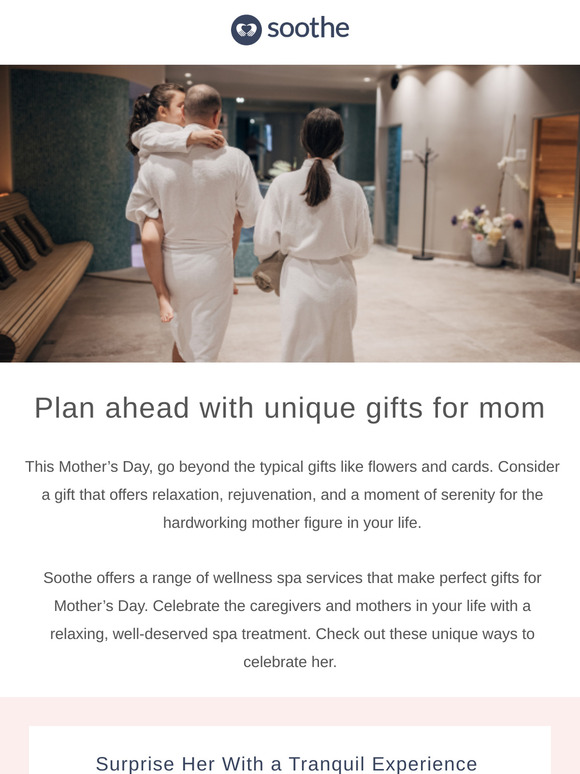 Book ahead and use MOM20 to save $20 on Mother's Day gifts 🌷