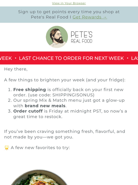 Free shipping is back (and so are fresh spring meals 🌱)
