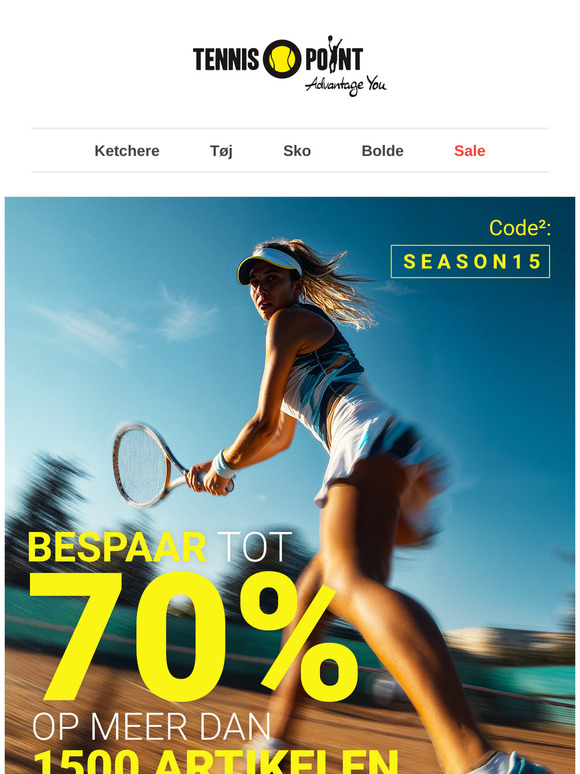 🎾Kun i en begrænset periode: Spar op til 70 % på mange varer!