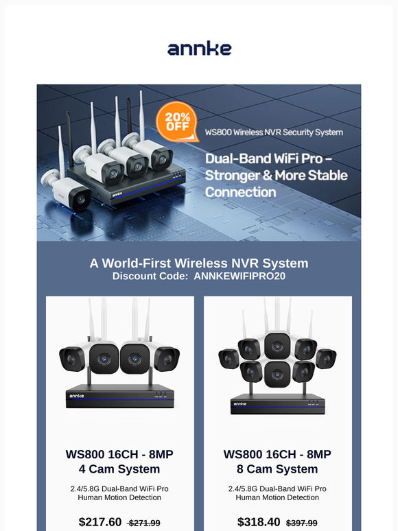Weak Signal? ANNKE's Dual-Band WiFi Pro System Now 20% Off！