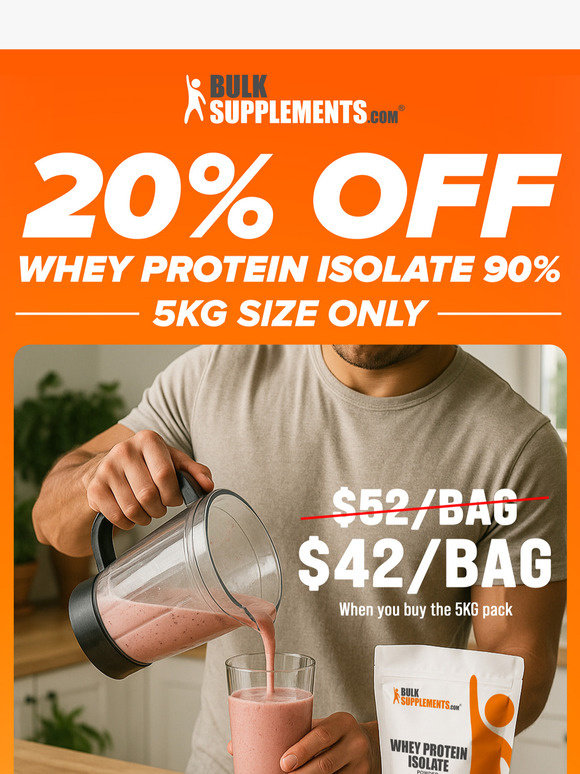 Stock Up: 5kg Whey Isolate Now 20% OFF 🏋️