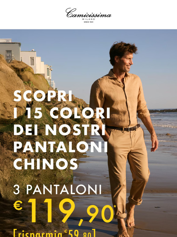 Scopri i 15 colori dei nuovi Pantaloni chinos!